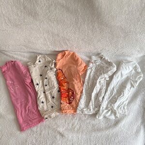 Cat & Jack Girls Short Sleeve Tee Lot - Pink, Cream, Peach, White
